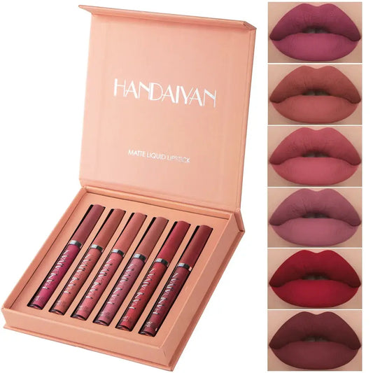 Conjunto de 6 Batons Líquidos Handaiyan – Matte e Longa Duração 11317-A