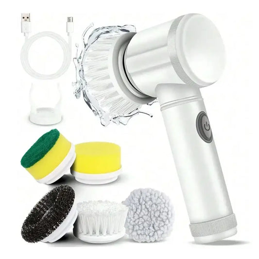 Escova de Limpeza Elétrica – Purificador Giratório Portátil White