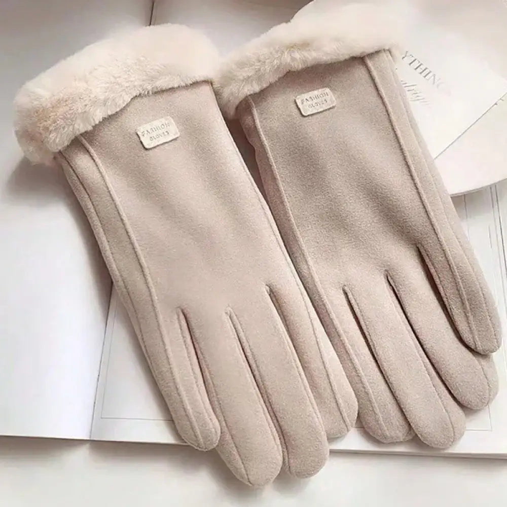 Luvas de Equitação Femininas – Térmicas e para Clima Frio Bege / Tamanho Único