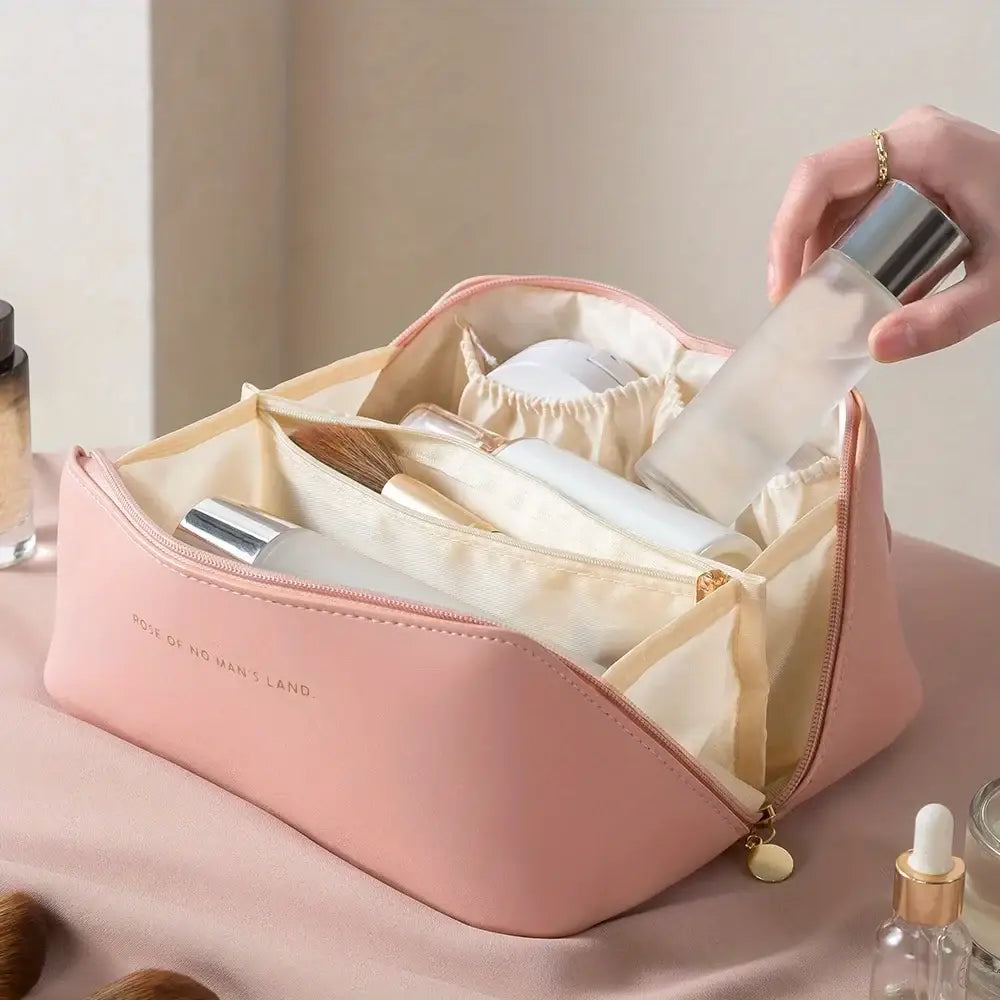 Organizador de Maquiagem Feminino – Bolsa de Cosméticos com Zíper