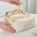 Organizador de Maquiagem Feminino – Bolsa de Cosméticos com Zíper white